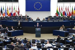 Cuộc họp của Nghị viện châu Âu ở Strasbourg, Pháp, ngày 17/4. (Ảnh: AFP/TTXVN)