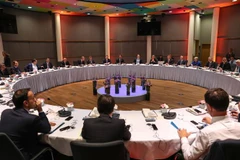 Toàn cảnh phiên họp thượng đỉnh bất thường của Liên minh châu Âu về Brexit tại Brussels (Bỉ) ngày 10/4/2019. (Ảnh: AFP/TTXVN)
