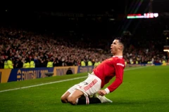 Ronaldo ăn mừng sau khi ghi bàn. (Nguồn: Getty Images)