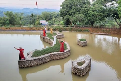 Độc đáo hình bản đồ Việt Nam được gắn kết từ 350.000 viên đá cuội