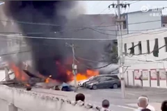 Hiện trường vụ rơi máy bay. (Nguồn: CNN)