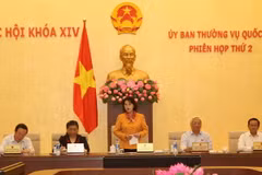 Chủ tịch Quốc hội Nguyễn Thị Kim Ngân phát biểu bế mạc phiên họp. (Ảnh: Phương Hoa/TTXVN)