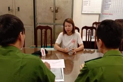 Đối tượng Lê Mai Hương tại cơ quan công an.