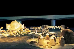 Không gian nghệ thuật sắp đặt Nón với chủ đề "Bức tranh quê" sẽ diễn ra ở đầu cầu phía Đông cầu Sông Hàn, thành phố Đà Nẵng, từ ngày 24-26/7. 