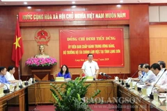 Bộ trưởng Bộ Tài chính Đinh Tiến Dũng phát biểu tại buổi làm việc. (Nguồn: baolangson)