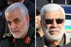 Thiếu tướng Qasem Soleimani (trái) và chỉ huy lực lượng vũ trang người Shiite ở Iraq Abu Mahdi al-Muhandis (phải). (Ảnh: AFP/TTXVN)