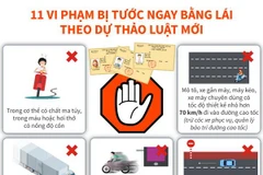 [Infographics] 11 vi phạm bị tước ngay bằng lái theo dự thảo luật mới
