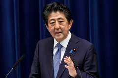 Thủ tướng Nhật Bản Shinzo Abe phát biểu trong cuộc họp báo tại Tokyo ngày 18/6 vừa qua. (Ảnh: AFP/TTXVN)