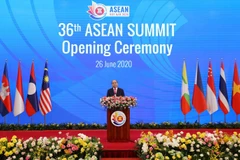 Thủ tướng Nguyễn Xuân Phúc, Chủ tịch ASEAN 2020 phát biểu khai mạc Hội nghị Cấp cao ASEAN lần thứ 36. (Ảnh: TTXVN)