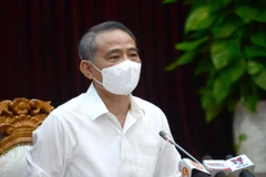 Bí thư Thành ủy Đà Nẵng Trương Quang Nghĩa phát biểu chỉ đạo cuộc họp. (Ảnh: Quốc Dũng/TTXVN)