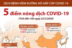 [Infographics] Năm điểm nóng hiện nay của dịch bệnh COVID-19 