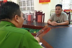 Đối tượng Lê Bá Kiên, cầm đầu một trong hai băng nhóm tội phạm bị triệt phá. (Ảnh: TTXVN phát)