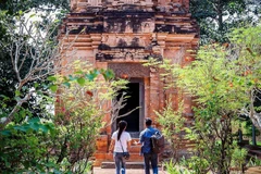 Tháp cổ Bình Thạnh tại huyện Trảng Bàng có niên đại trên 1.000 năm sẽ được trùng tu, tôn tạo để thu hút khách du lịch. (Ảnh: Lê Đức Hoản/TTXVN)