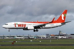 Máy bay của hãng hàng không giá rẻ T'way Air. (Nguồn: vietnamtourism.gov)