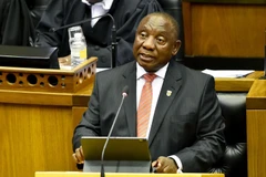 Tổng thống Nam Phi Cyril Ramaphosa đọc Thông điệp quốc gia thường niên. (Ảnh: Phi Hùng/TTXVN)