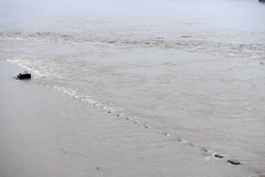 Nước sông Dương Tử ở Trung Quốc, dâng cao ngập vạch chỉ giới an toàn ngày 17/7 vừa qua. (Ảnh: THX/TTXVN)