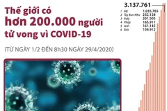 [Infographics] Thế giới có hơn 200.000 người tử vong vì COVID-19