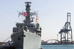 Tàu chiến HMS Montrose của Hải quân Hoàng gia Anh. (Ảnh: AFP/TTXVN)