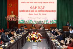Quang cảnh buổi gặp mặt. (Ảnh: Văn Điệp/TTXVN)