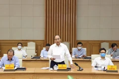 Thủ tướng Nguyễn Xuân Phúc phát biểu tại buổi làm việc. (Ảnh: Thống Nhất/TTXVN)