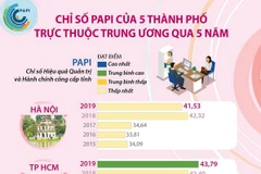 Chỉ số PAPI của 5 thành phố trực thuộc Trung ương qua 5 năm