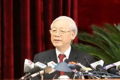 Tổng Bí thư Nguyễn Phú Trọng phát biểu bế mạc Hội nghị. (Ảnh: Phương Hoa/TTXVN)