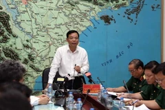 Trưởng Ban Chỉ đạo Trung ương về Phòng, chống thiên tai, Bộ trưởng Bộ Nông nghiệp và Phát triển nông thôn Nguyễn Xuân Cường phát biểu. (Ảnh: Vũ Sinh/TTXVN)