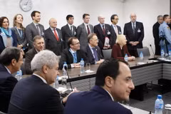 Đại diện các bên tại vòng đàm phán mới về tái thống nhất đảo Cyprus ở Geneva ngày 9/1/2017. (Nguồn: AFP/TTXVN)