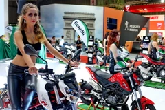 Nhiều sản phẩm mới ra mắt của các thương hiệu xe máy, môtô nổi tiếng được giới thiệu tại Vietnam Motorcycle Show 2017. (Ảnh: Thế Anh/Vietnam+)