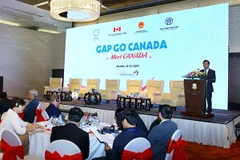 Thứ trưởng Bộ Ngoại giao Hà Kim Ngọc phát biểu phát biểu khai mạc. (Ảnh: An Đăng/TTXVN) 