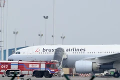 Máy bay của hãng Brussels Airlines tại sân bay Zaventem, Brussels, Bỉ ngày 22/3. (Nguồn: AFP/TTXVN)