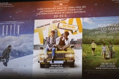 Các quảng cáo giới thiệu Tuần phim Việt Nam tại Cộng hoà Séc. (Ảnh : Vũ Ngọc Mai/TTXVN) 