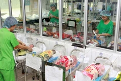 Chăm sóc trẻ sơ sinh tại Bệnh viện Phụ sản Trung ương. (Ảnh: Dương Ngọc/TTXVN)