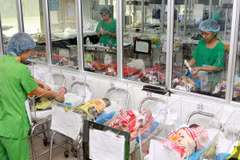 Chăm sóc trẻ sơ sinh tại Bệnh viện Phụ sản Trung ương. (Ảnh: Dương Ngọc/TTXVN)