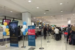 Quầy làm thủ tục của Vietnam Airlines tại Sân bay quốc tế Sydney. (Ảnh: Khánh Linh/Vietnam+)