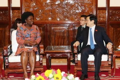 Chủ tịch nước Trương Tấn Sang tiếp Giám đốc Ngân hàng Thế giới Victoria Kwakwa. (Ảnh: Nguyễn Khang/TTXVN)