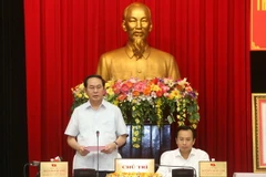 Chủ tịch nước Trần Đại Quang phát biểu tại buổi làm việc với lãnh đạo thành phố Đà Nẵng. (Ảnh: Nhan Sáng/TTXVN) 