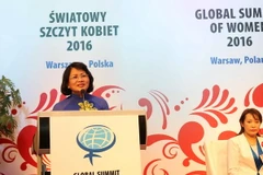 Phó Chủ tịch nước Đặng Thị Ngọc Thịnh phát biểu tại lễ bế mạc. (Ảnh: Quang Hải/TTXVN)