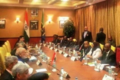 Thủ tướng Ấn Độ Narendra Modi hội đàm với Tổng thống Tanzania John Pombe Joseph Magufuli. (Nguồn: MEAIndia)