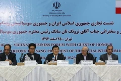 Chủ tịch nước Trương Tấn Sang đến dự và phát biểu tại Diễn đàn Doanh nghiệp Việt Nam-Iran. (Ảnh: Nguyễn Khang/TTXVN)