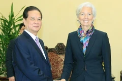 Thủ tướng Nguyễn Tấn Dũng tiếp Tổng Giám đốc IMF Christine Lagarde. (Ảnh: Thống Nhất/TTXVN)