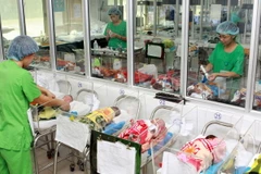 Chăm sóc trẻ sơ sinh tại Bệnh viện Phụ sản Trung ương. (Ảnh: Dương Ngọc/TTXVN)