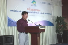 Thứ trưởng Bộ Văn hóa-Thể thao và Du lịch Vương Duy Biên phát biểu tại Lễ khai mạc. (Ảnh: Lê Sen/TTXVN)