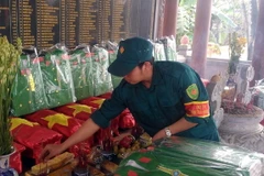 Hài cốt các liệt sỹ được bảo quản tại Nhà bia tưởng niệm các Anh hùng Liệt sỹ xã Hải Lệ. (Ảnh: Trịnh Bang Nhiệm/TTXVN)