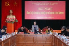 Trưởng Ban Dân vận Trung ương Trương Thị Mai chủ trì hội nghị. (Ảnh: Phương Hoa/TTXVN)