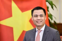 Thứ trưởng Bộ Ngoại giao Đặng Hoàng Giang trả lời phỏng vấn báo chí về kết quả tháng Chủ tịch HĐBA LHQ 4/2021 của Việt Nam. (Ảnh: TTXVN phát)