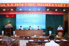 Quang cảnh một Hội nghị tiếp xúc cử tri, vận động bầu cử của các ứng cử viên đại biểu Quốc hội do Ủy ban Mặt trận Tổ quốc Việt Nam Quận 3,Thành phố Hồ Chí Minh tổ chức sáng 11/5. (Ảnh: Xuân Khu/TTXVN)