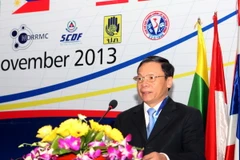 Phó Tổng Cục trưởng Tổng cục Thủy lợi (Bộ Nông nghiệp và Phát triển Nông thôn) Nguyễn Xuân Diệu phát biểu khai mạc hội nghị. (Ảnh: Trần Lê Lâm/TTXVN)