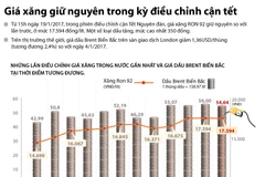[Infographics] Giá xăng giữ nguyên trong kỳ điều chỉnh cận tết