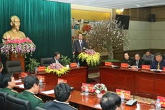 Chủ tịch nước Trần Đại Quang làm việc với Ban Thường vụ Thành ủy Hải Phòng. (Ảnh: Nhan Sáng/TTXVN)